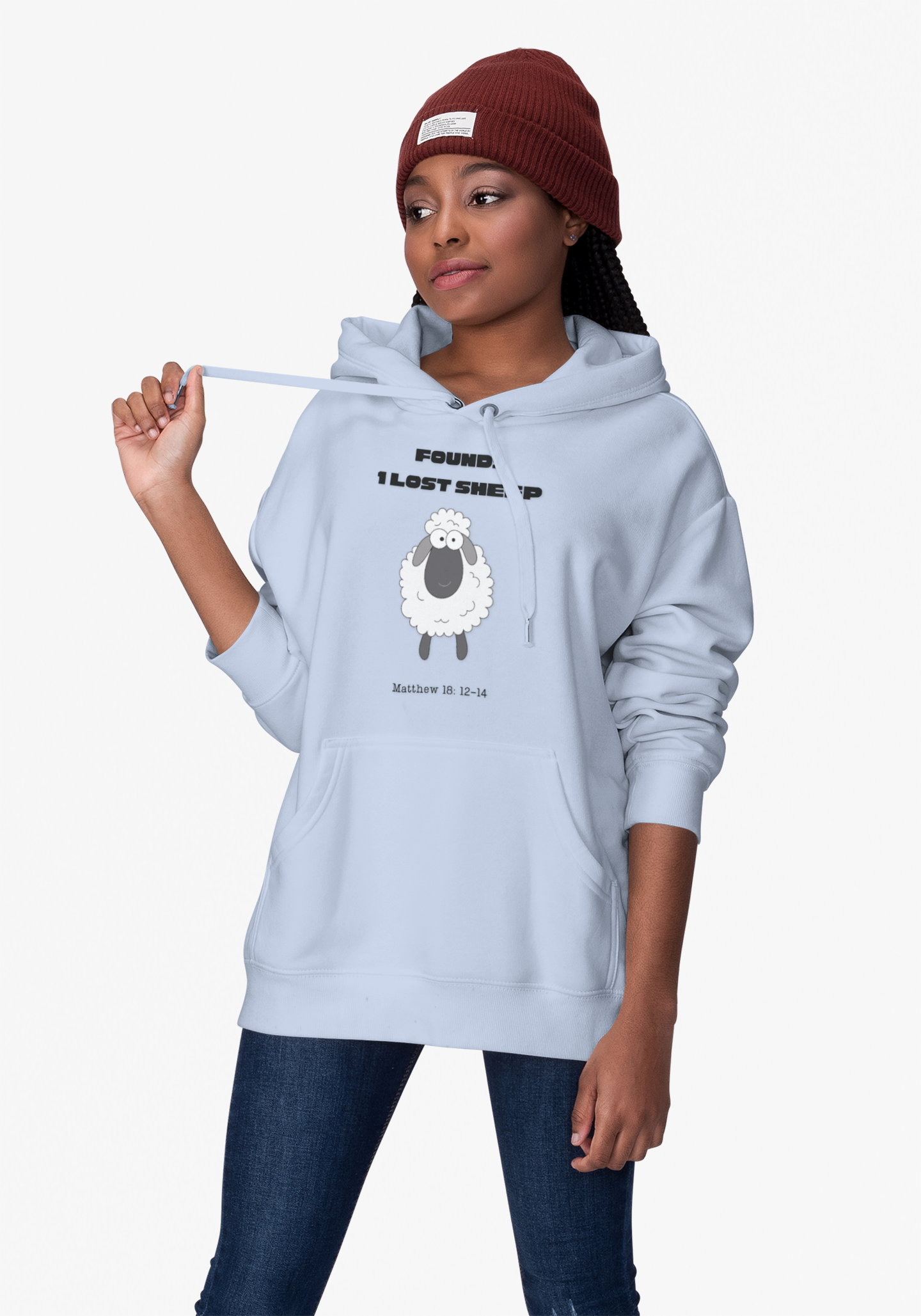 Christian College Hoodie 'Found, 1 Lost Sheep' Matthew 18:12-14